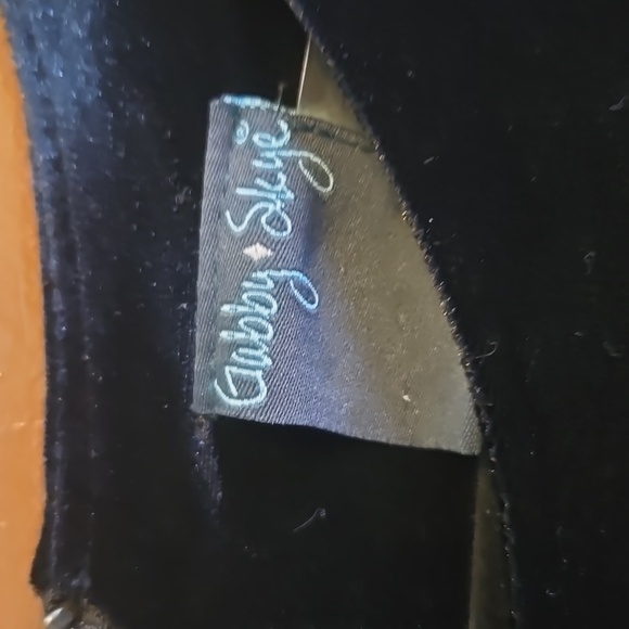 Gabby Skye-Black velvet pullover sheath dress 3/4 bell sleeves Sz 14 NWT - Picture 3 of 7